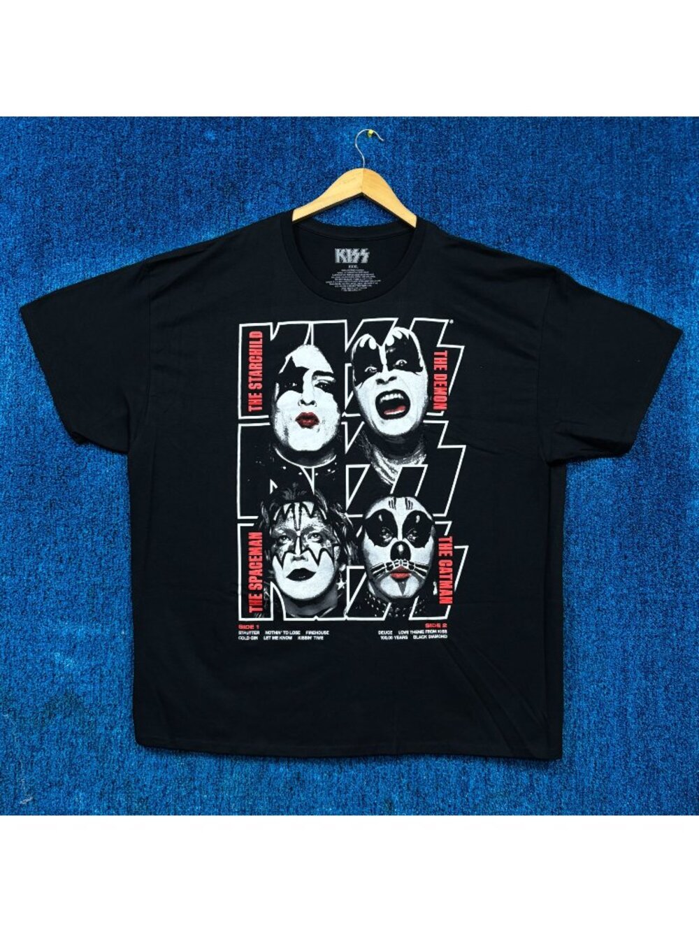 Kiss Self-Titled Debut Album Artwork Glam Metal Band Tee 3XL